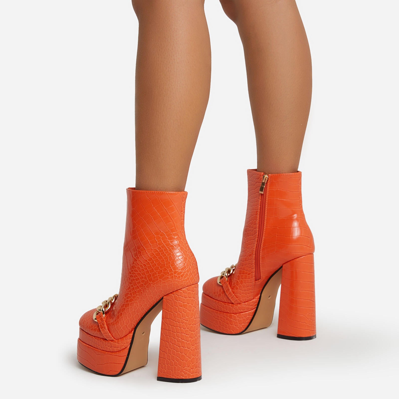 Bigsizeheels Platform super high heel sexy short boots - Orange freeshipping - bigsizeheel®-size5-size15 -All Plus Sizes Available!