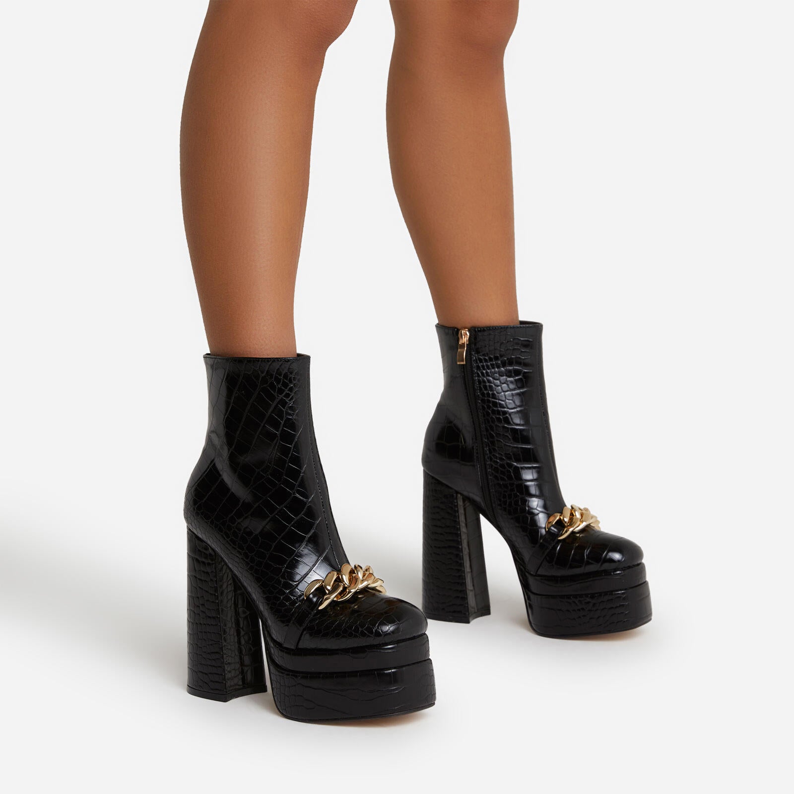 Bigsizeheels Platform super high heel sexy short boots - Black freeshipping - bigsizeheel®-size5-size15 -All Plus Sizes Available!