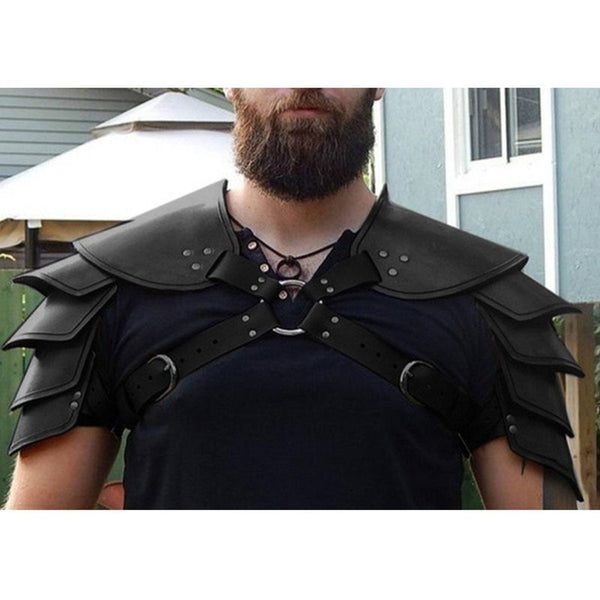 Medieval Vintage Viking Multi layered Leather Riveted Shoulder Armor in Europe and America
