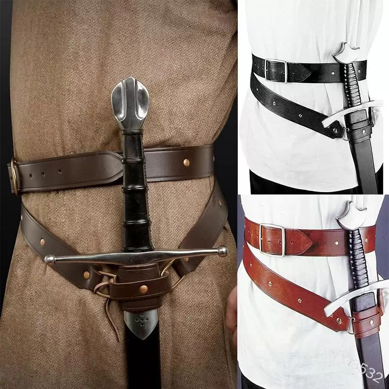 European and American retro Viking medieval Renaissance leather belt sword cover