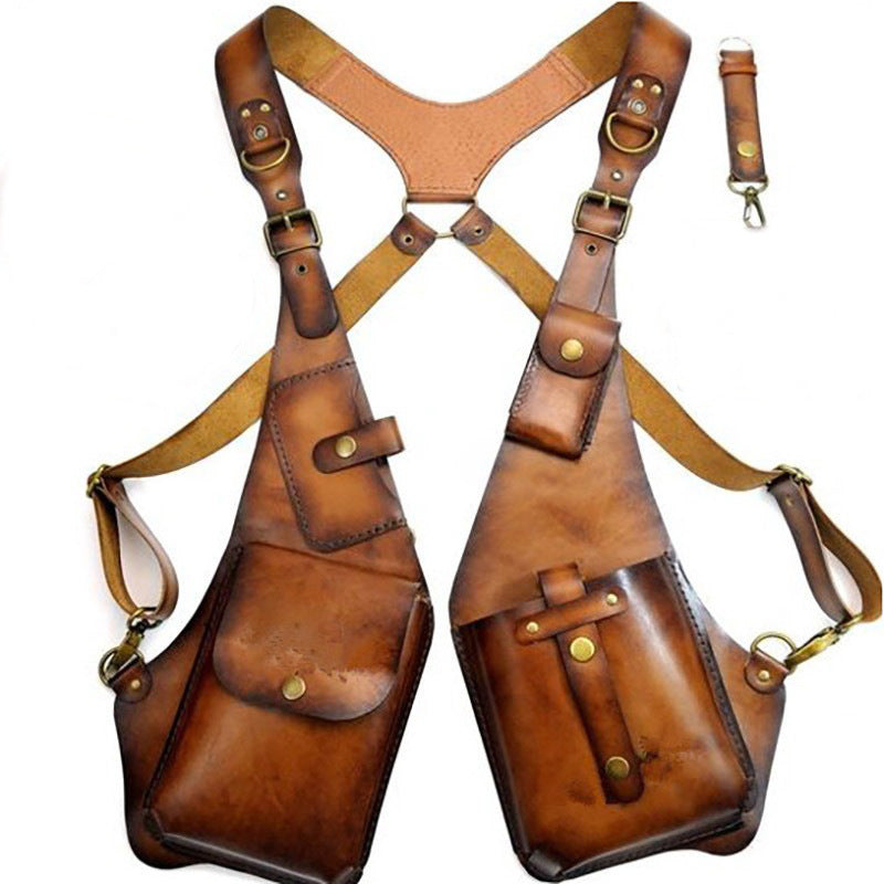 Medieval steampunk retro sling underarm satchel Halloween COSPLAY leather purse