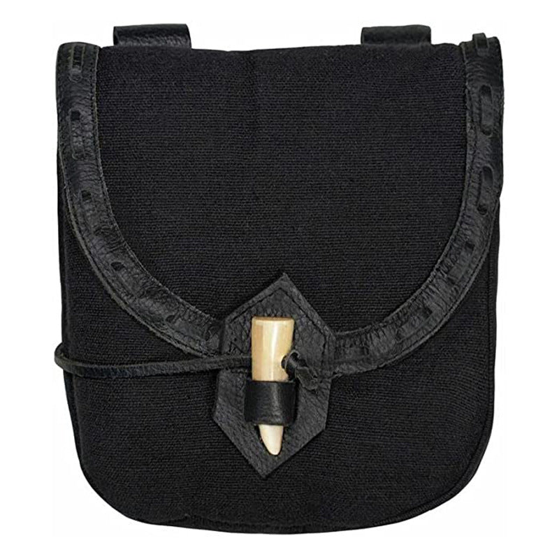 New solid color stitched waist pack lightweight vintage horn button handmade bag