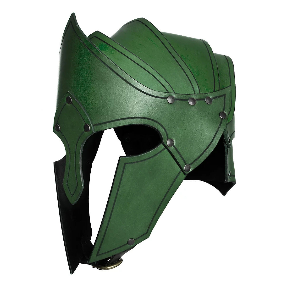 Middle Ages Retro Nordic Viking Dragon Knight Fantasy Warrior Elf Helmet Leather Helmet