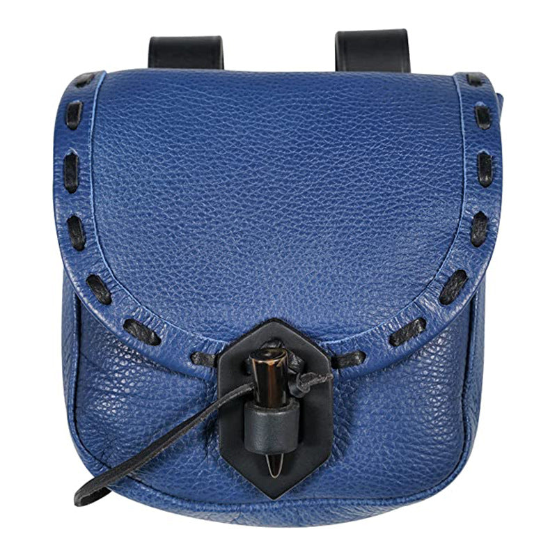 New solid color stitched waist pack lightweight vintage horn button handmade bag