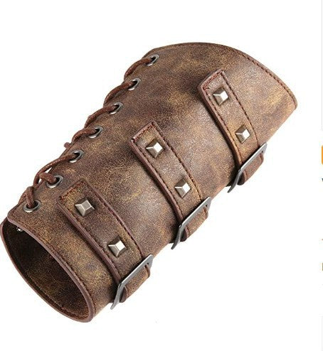 New Medieval Armor European and American Handmade Wrist Guards Nordic Buckle Lace Arm Guards Rivets