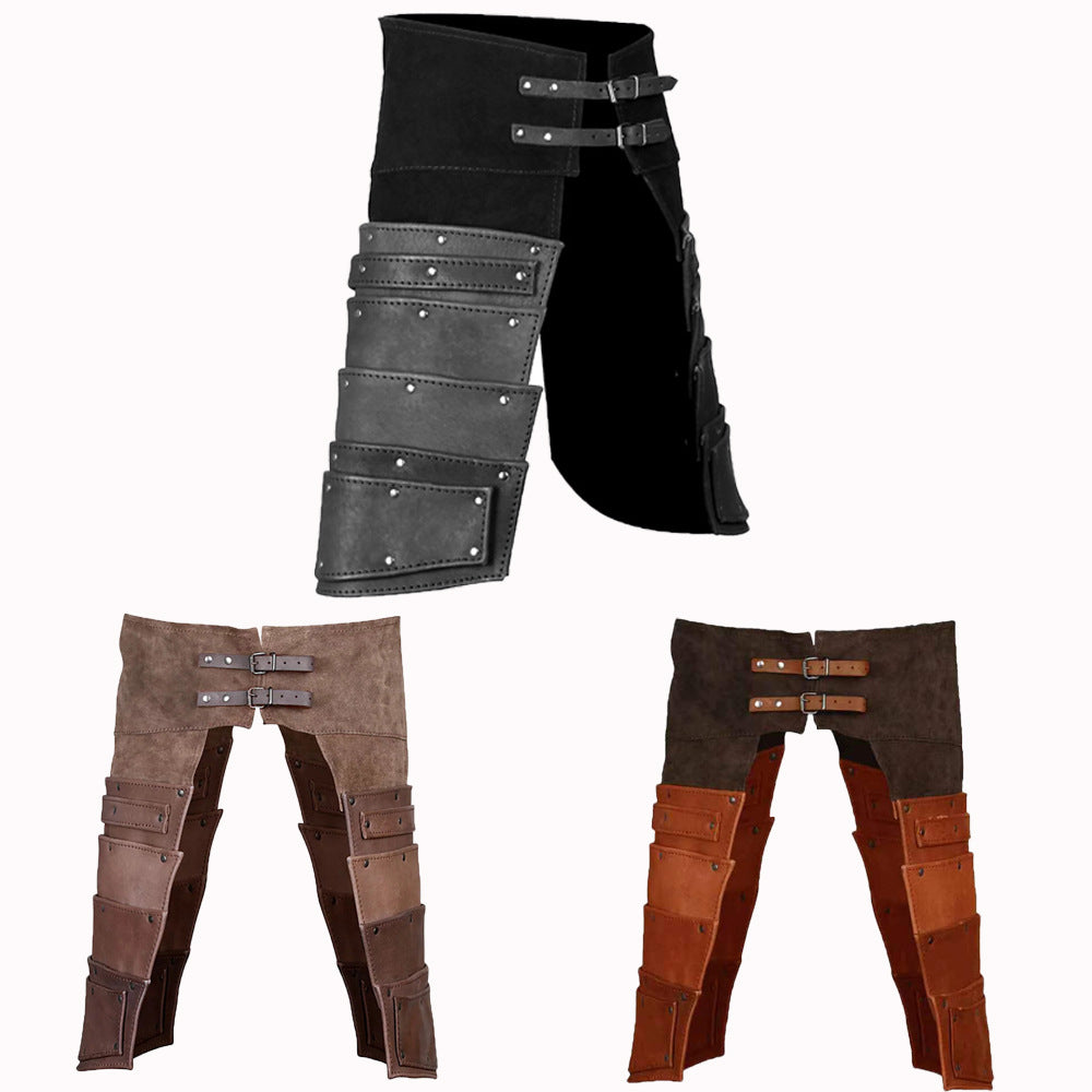 New Europe and America Revival Middle Ages Renaissance COSPLAY Leather Armor Trouser Legs