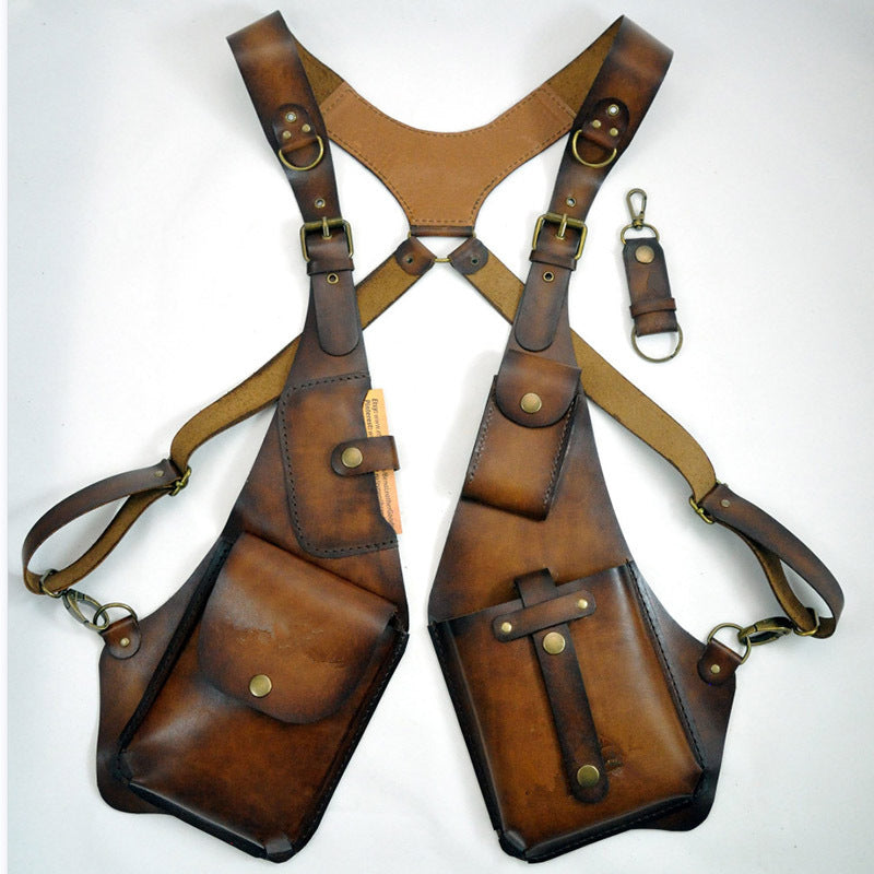 Medieval steampunk retro sling underarm satchel Halloween COSPLAY leather purse