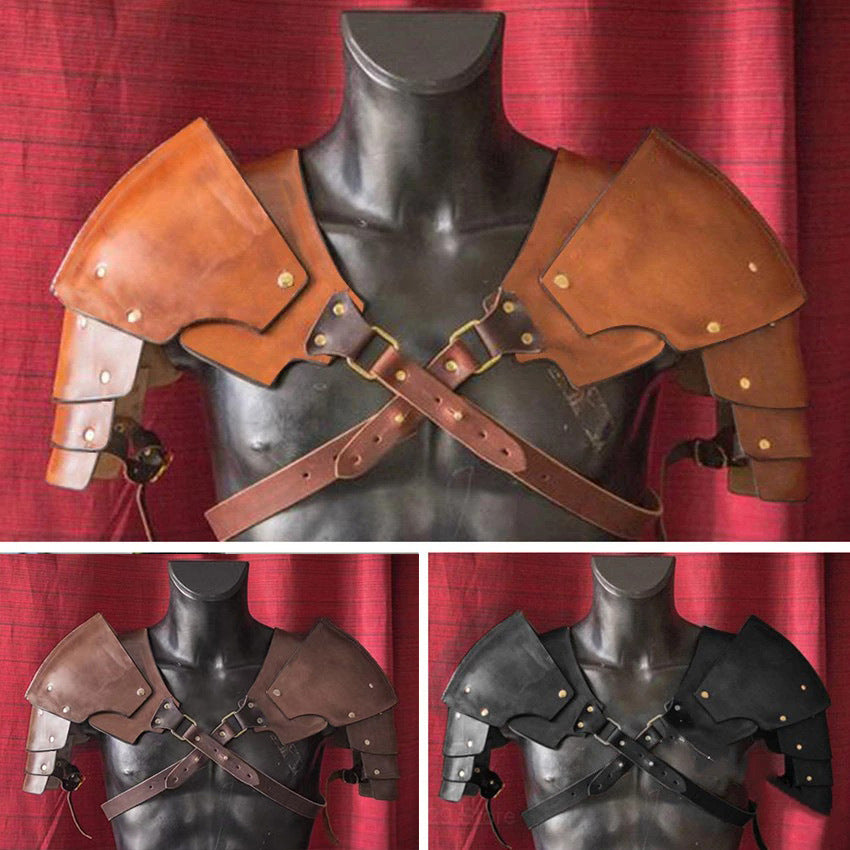 Medieval samurai shoulder armor Viking Age leather armor shoulder armor cosplay props
