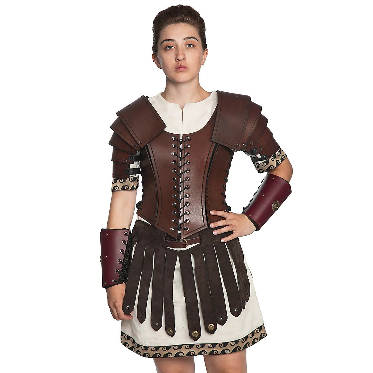 Renaissance Medieval Nordic Viking Vintage Leather Skirt Roman Style Armor Skirt