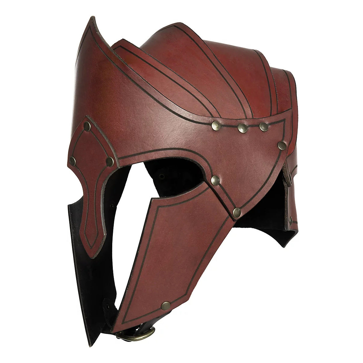 Middle Ages Retro Nordic Viking Dragon Knight Fantasy Warrior Elf Helmet Leather Helmet