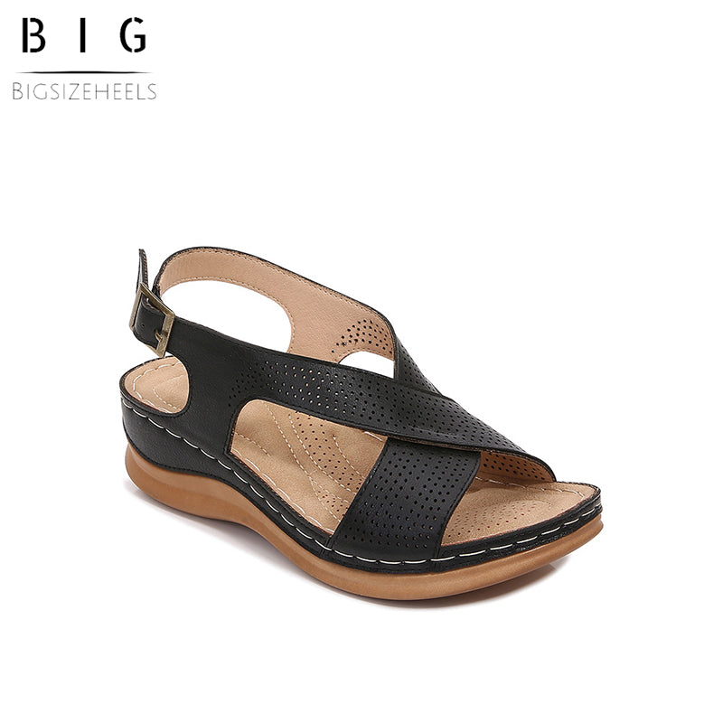 Bigsizeheels Vintage Boho Wedge Sandals