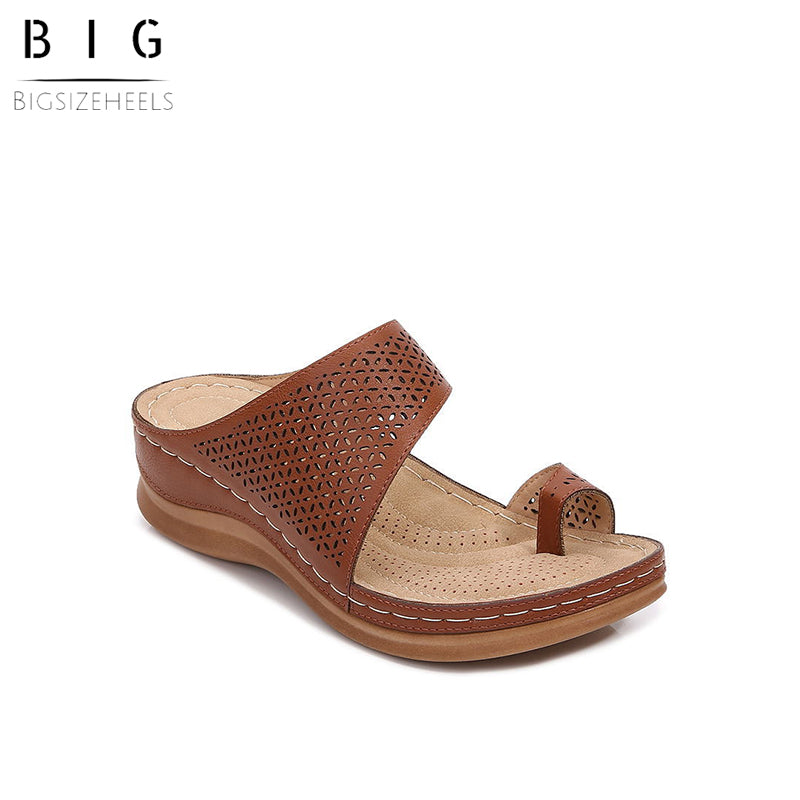 Bigsizeheels Bohemian Cutout Wedge Sandals