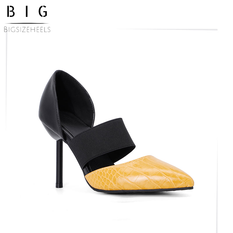 Bigsizeheels Pointed slip-on stilettos - Yellow freeshipping - bigsizeheel®-size5-size15 -All Plus Sizes Available!