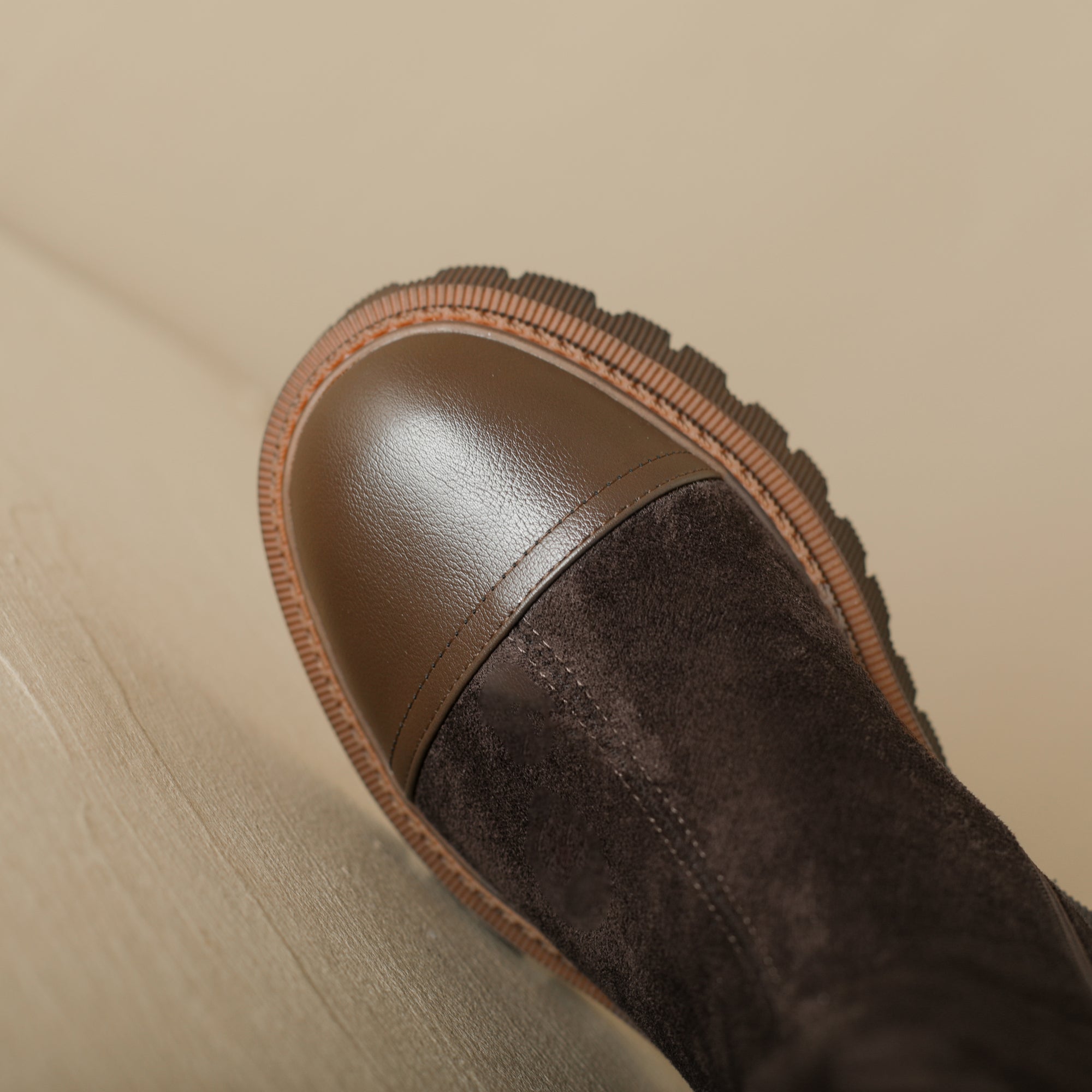 Bigsizeheels French retro elegant round toe boots - Brown freeshipping - bigsizeheel®-size5-size15 -All Plus Sizes Available!