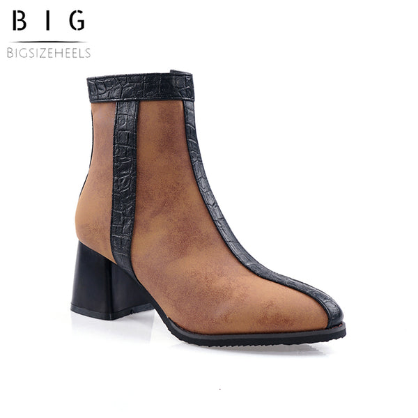 Bigsizeheels American sexy warm ankle boots - Brown freeshipping - bigsizeheel®-size5-size15 -All Plus Sizes Available!