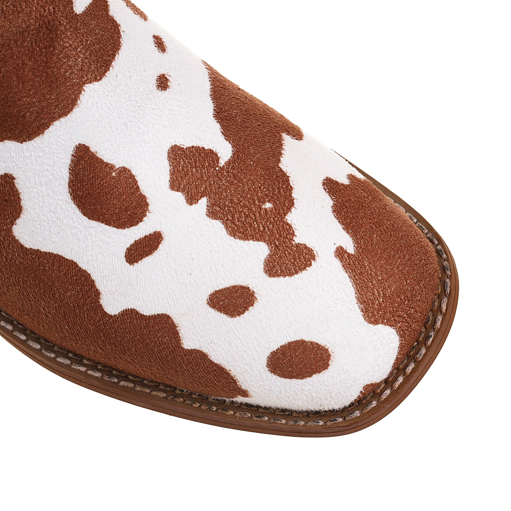 Bigsizeheels Western vintage Cow pattern boots - White/Brown freeshipping - bigsizeheel®-size5-size15 -All Plus Sizes Available!