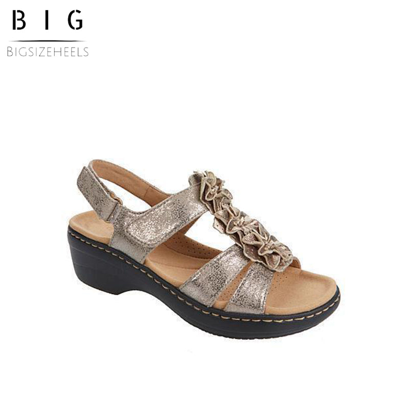 Bigsizeheels Women's summer series flower platform sandals