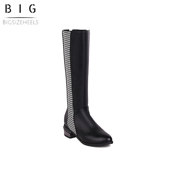 Bigsizeheels Concise Over the Knee Boots for women - Black freeshipping - bigsizeheel®-size5-size15 -All Plus Sizes Available!