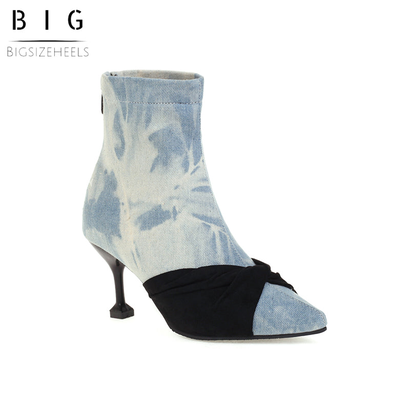 Bigsizeheels Stylish Slip-On Stiletto Heel Pointed Toe Banquet Thin Shoes - Light blue freeshipping - bigsizeheel®-size5-size15 -All Plus Sizes Available!