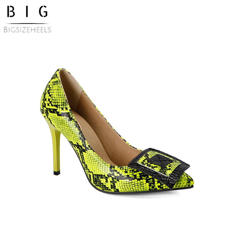 Bigsizeheels Boa constrictors put together black beauty heels - Yellow freeshipping - bigsizeheel®-size5-size15 -All Plus Sizes Available!