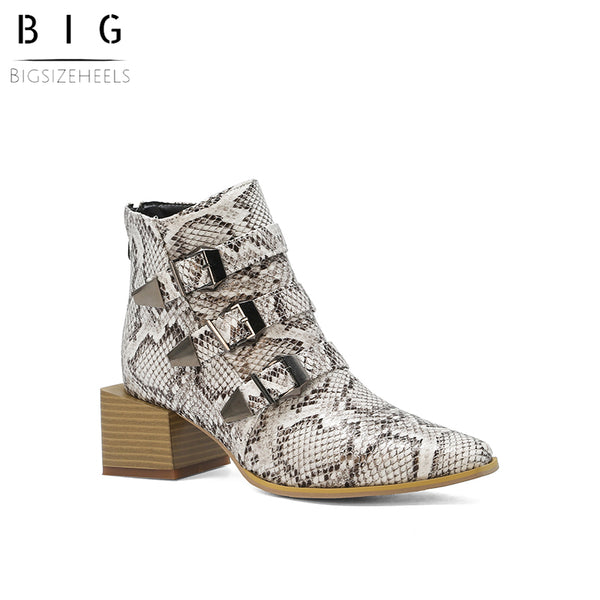 Bigsizeheels American West Chelsea ankle boots - Snakeskin freeshipping - bigsizeheel®-size5-size15 -All Plus Sizes Available!