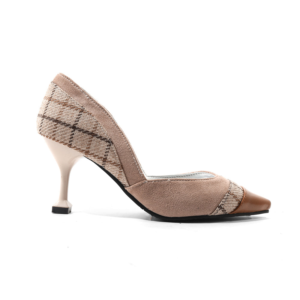 Bigsizeheels Stylish Pointed Toe Slip-On Thread Casual Thin Shoes - Apricot freeshipping - bigsizeheel®-size5-size15 -All Plus Sizes Available!