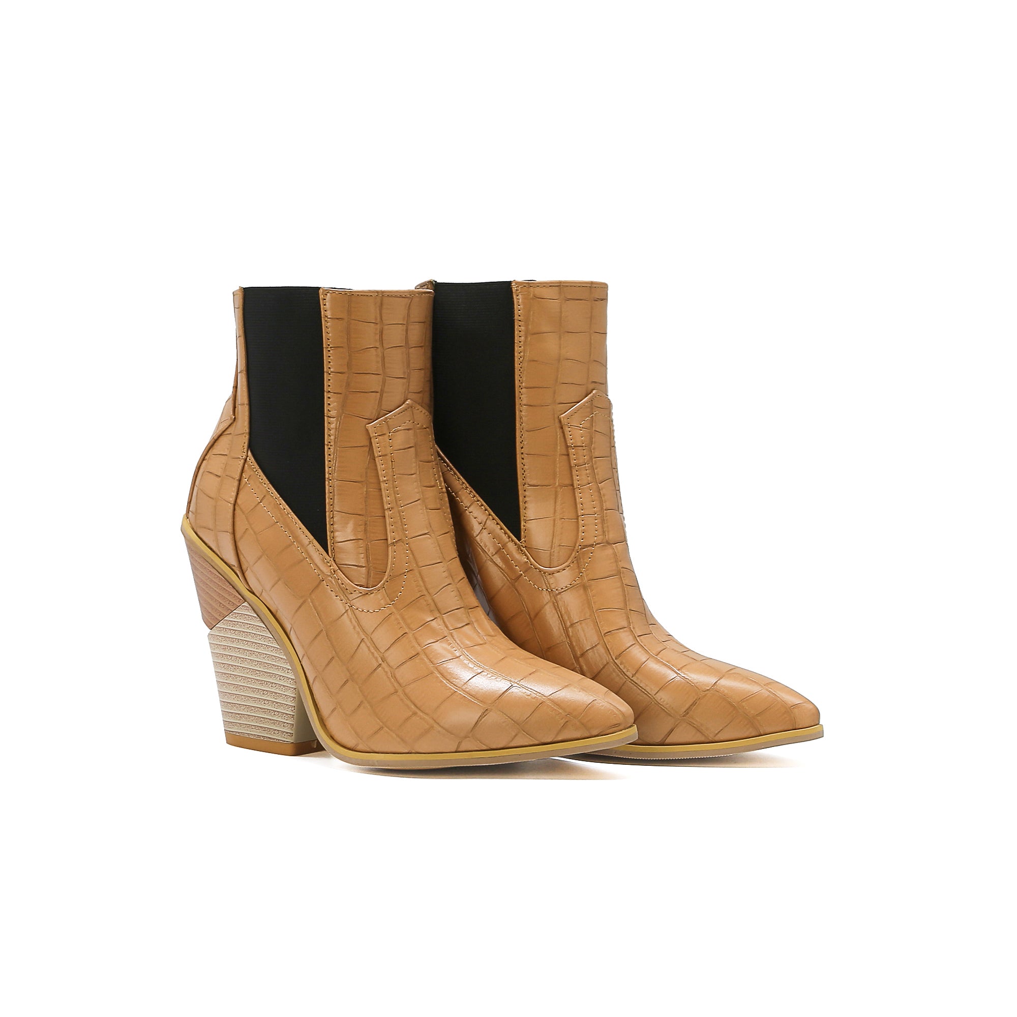 Bigsizeheels Slip-on Chelsea ankle boots - Yellow freeshipping - bigsizeheel®-size5-size15 -All Plus Sizes Available!