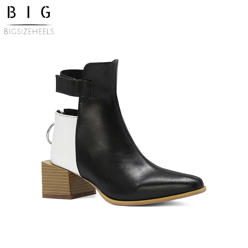 Bigsizeheels American street west ankle boots - Black freeshipping - bigsizeheel®-size5-size15 -All Plus Sizes Available!