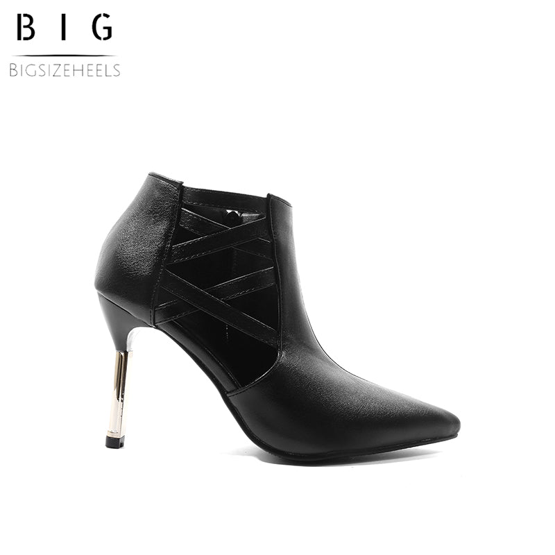Bigsizeheels Trendy Contrast Color Copy Platform Heels - Black freeshipping - bigsizeheel®-size5-size15 -All Plus Sizes Available!