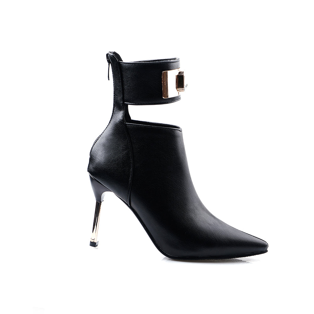 Bigsizeheels Fashion sexy pointed rhinestone ankle boots - Black freeshipping - bigsizeheel®-size5-size15 -All Plus Sizes Available!