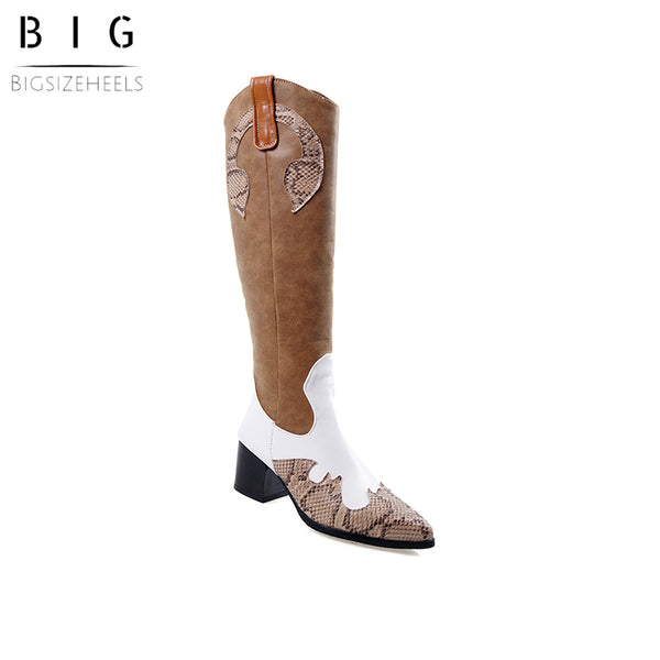 Bigsizeheels Sexy western pointy boots - Brown freeshipping - bigsizeheel®-size5-size15 -All Plus Sizes Available!