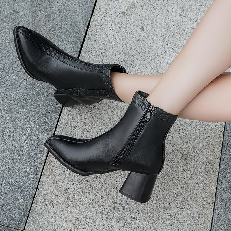 Bigsizeheels American sexy warm ankle boots - Black freeshipping - bigsizeheel®-size5-size15 -All Plus Sizes Available!