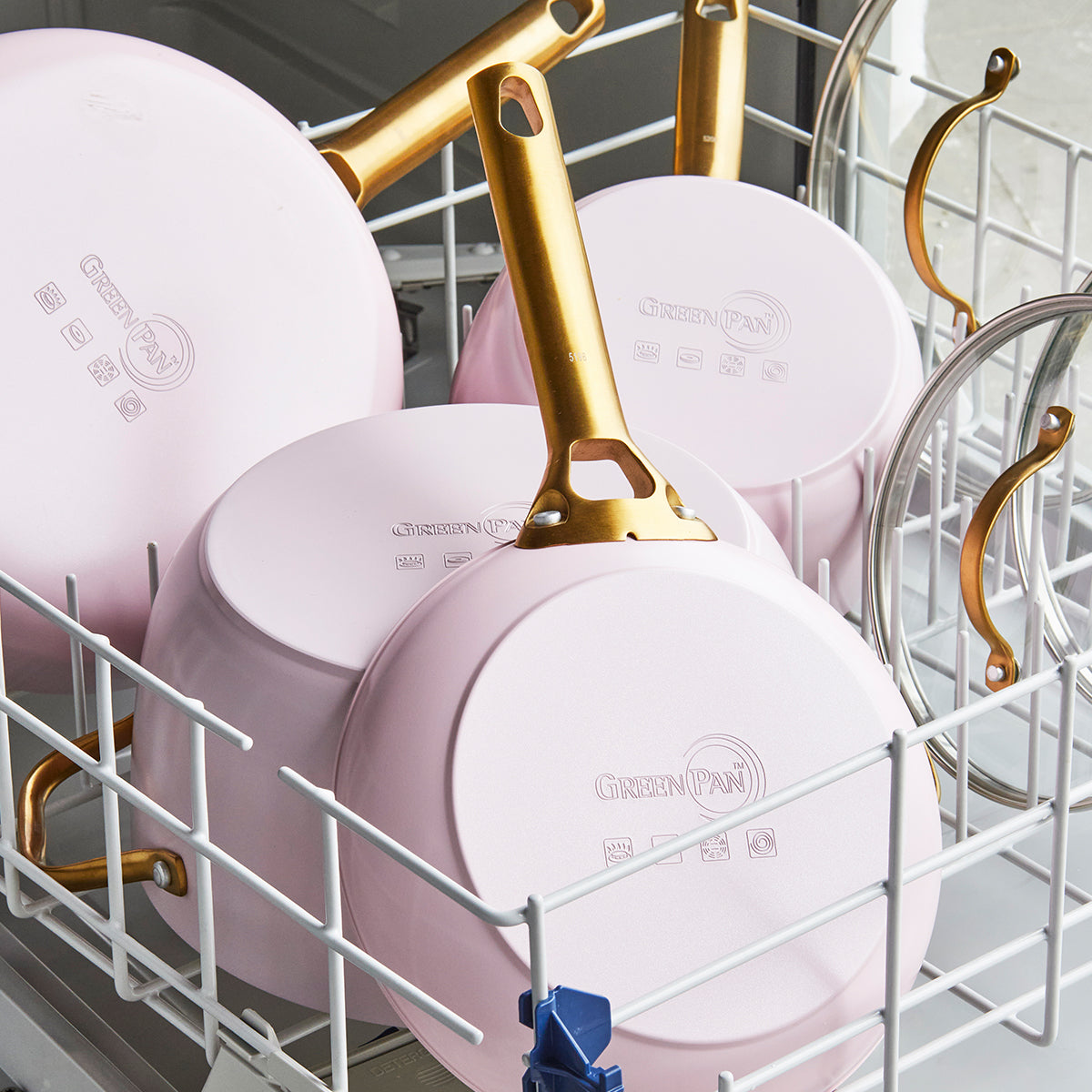 Blush with Gold-Tone Handles