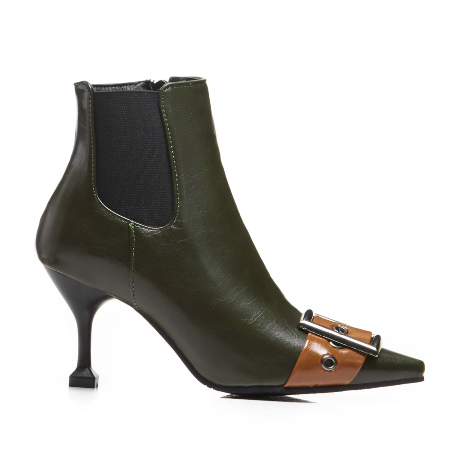 Bigsizeheels Sexy ankle boots with pointed belt buckles - Green freeshipping - bigsizeheel®-size5-size15 -All Plus Sizes Available!