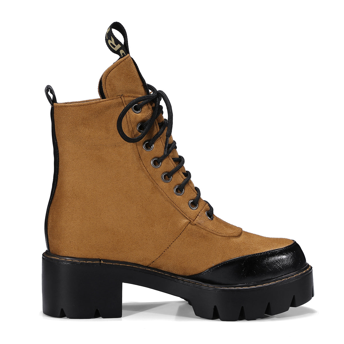 Bigsizeheels Round toe color strap Martin boots - Yellow freeshipping - bigsizeheel®-size5-size15 -All Plus Sizes Available!