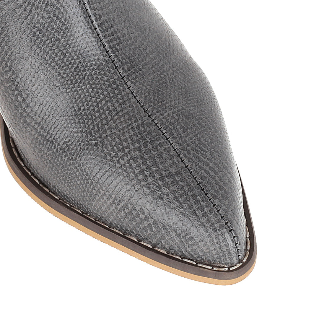 Bigsizeheels Thin snake print thick heel boots-Gray freeshipping - bigsizeheel®-size5-size15 -All Plus Sizes Available!