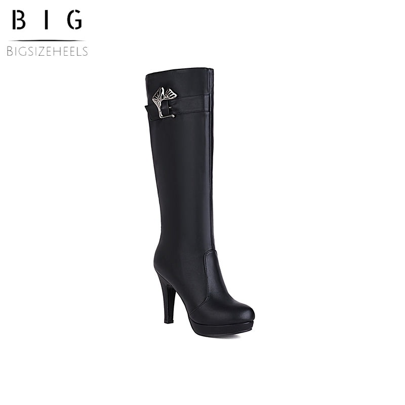 Bigsizeheels Sexy stiletto platform all-match boots - Black freeshipping - bigsizeheel®-size5-size15 -All Plus Sizes Available!