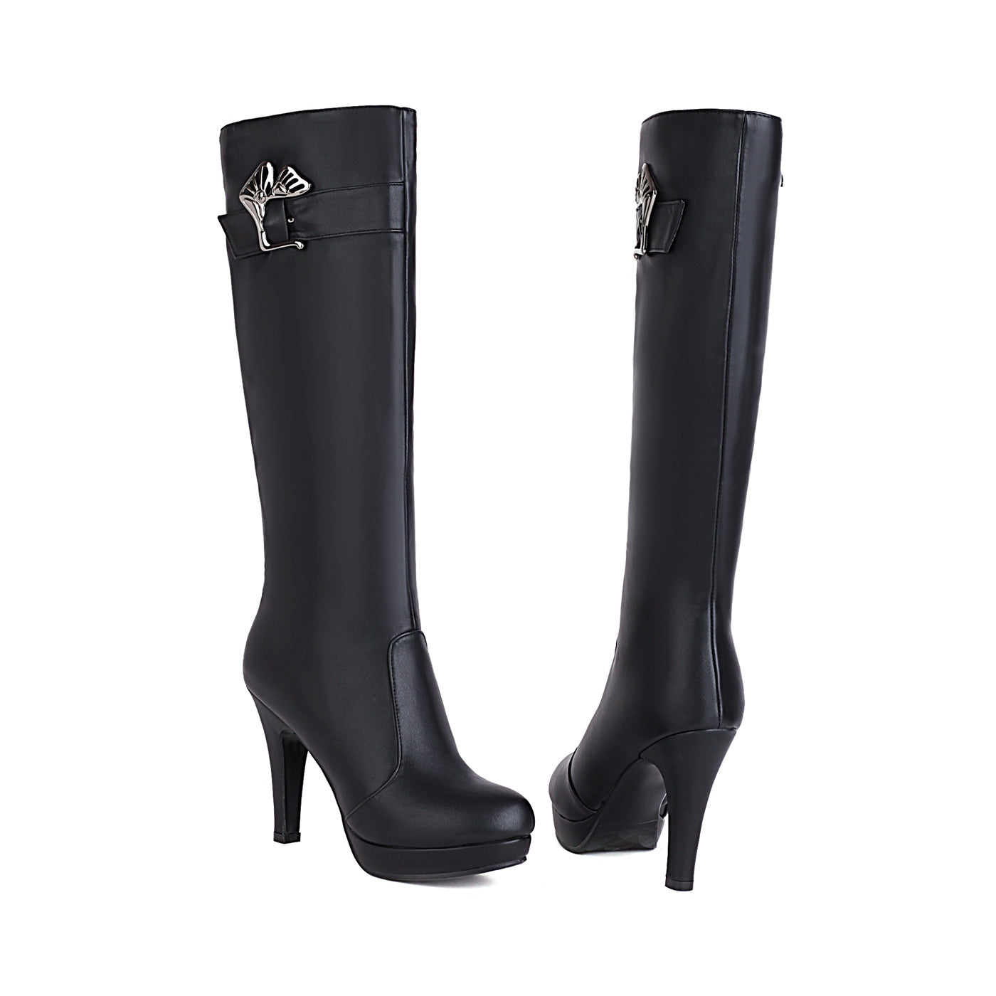 Bigsizeheels Sexy stiletto platform all-match boots - Black freeshipping - bigsizeheel®-size5-size15 -All Plus Sizes Available!