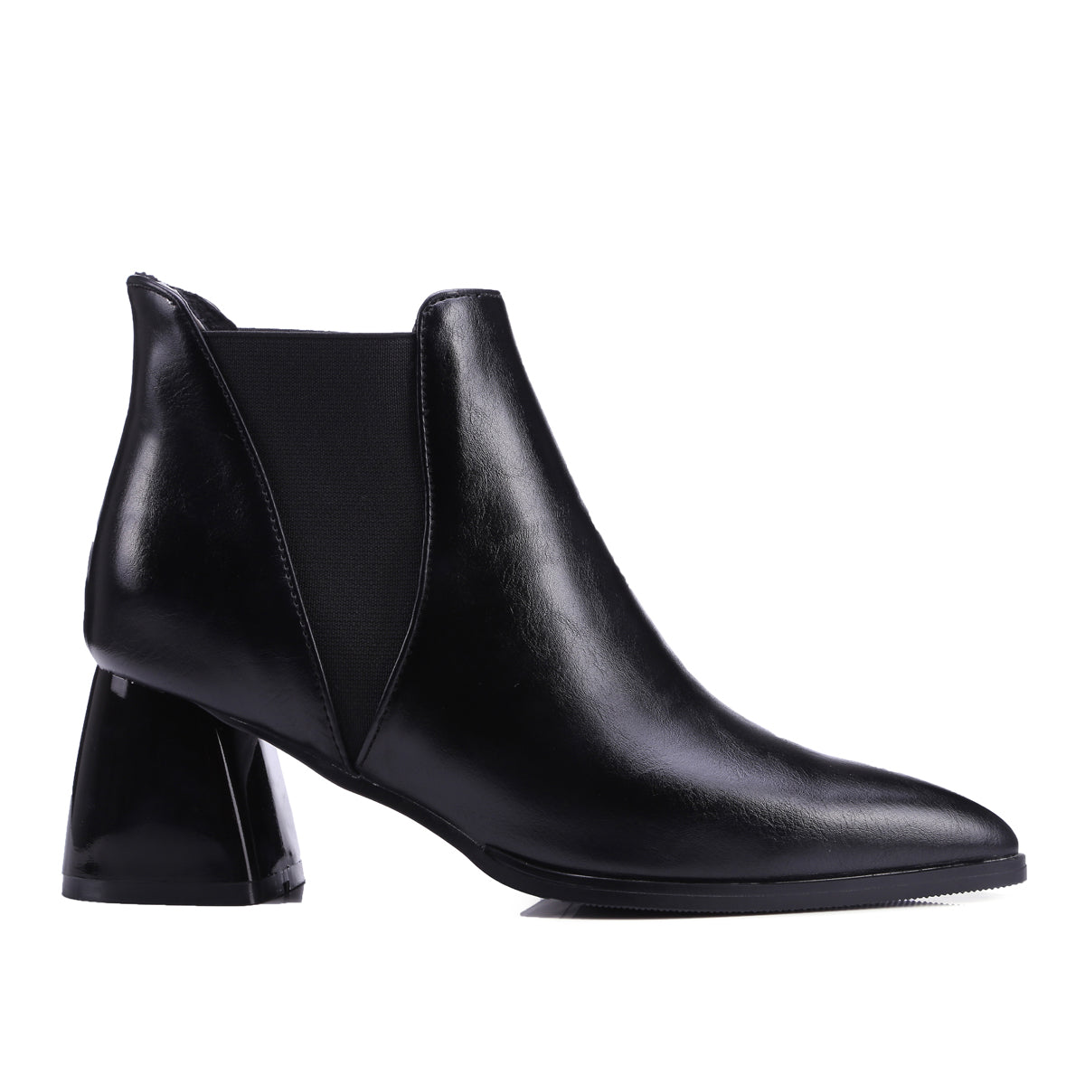 Bigsizeheels Mio magazine slip-on ankle boots with pointed toes - Black freeshipping - bigsizeheel®-size5-size15 -All Plus Sizes Available!