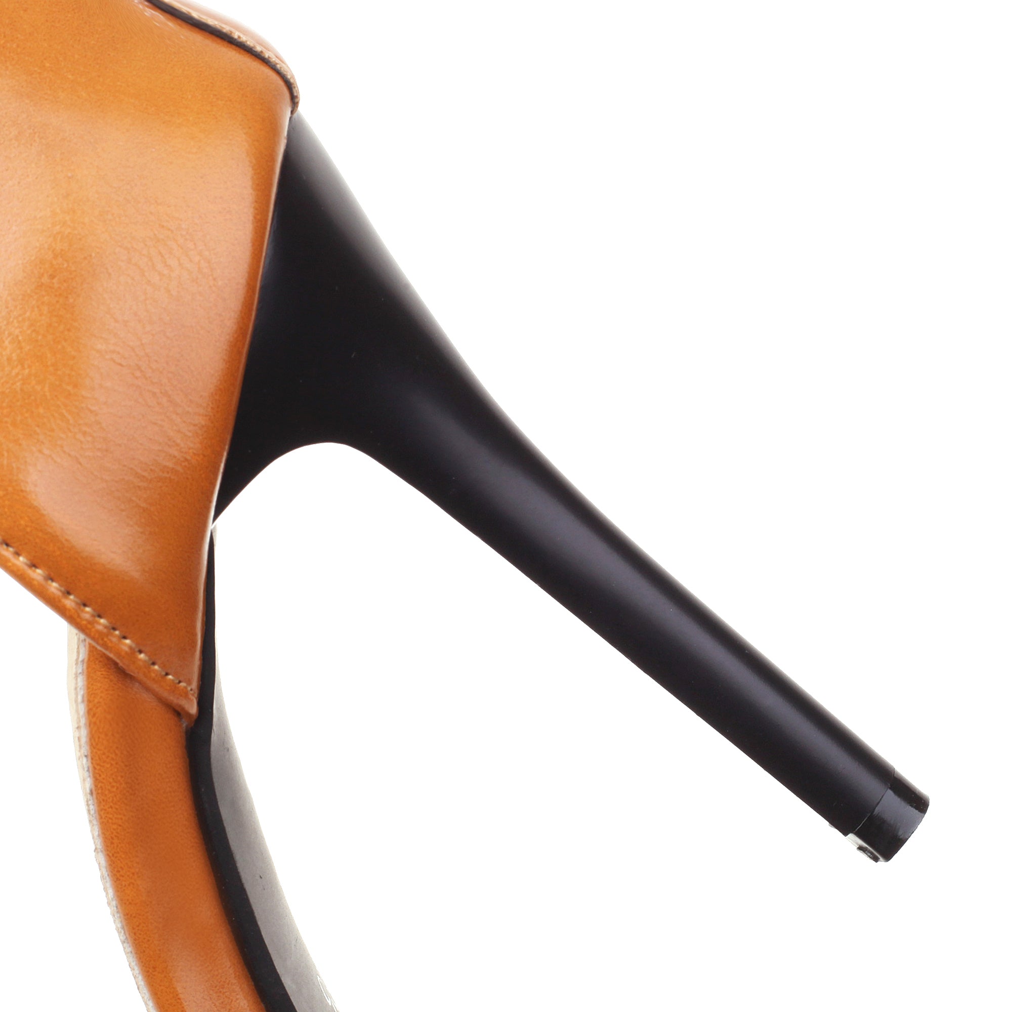 Bigsizeheels Stiletto Heel Pointed Toe Leather Lace Up Sandals - Yellow best oversized womens heels are from bigsizeheels®