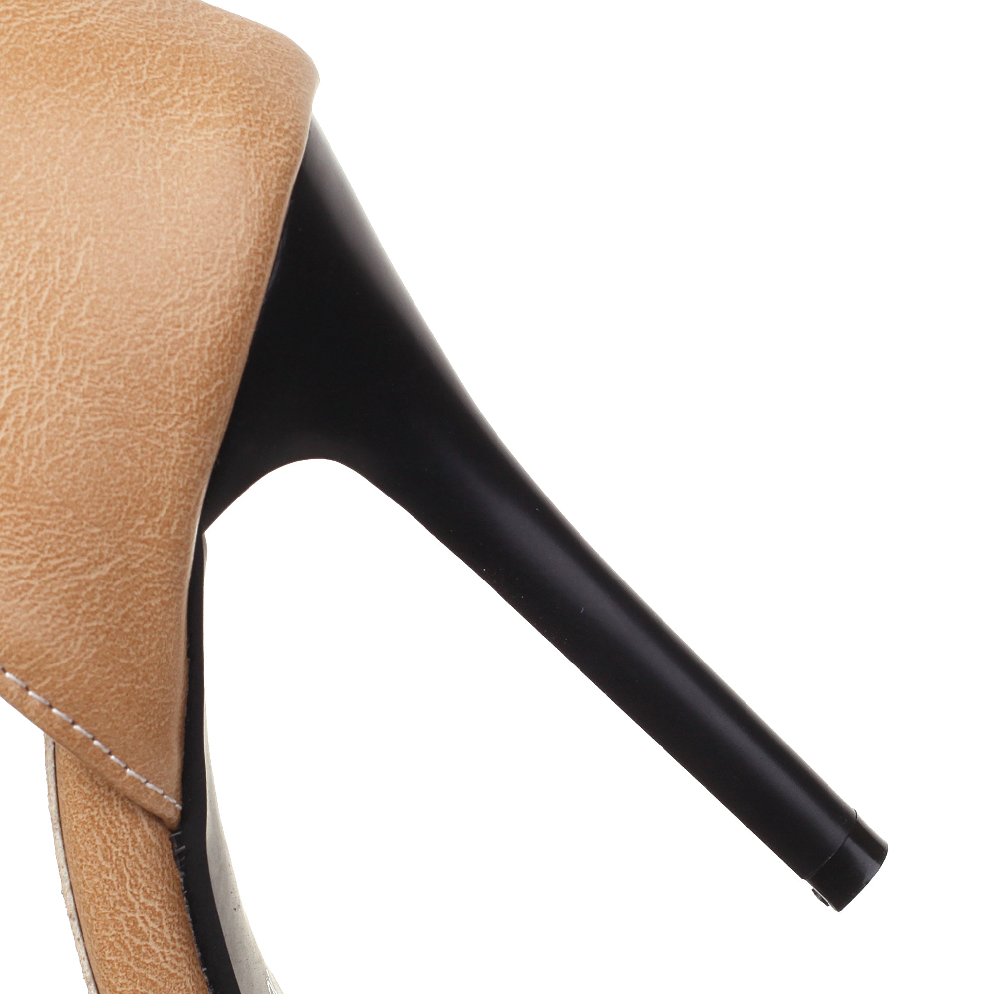 Bigsizeheels Stiletto Heel Round Toe Ankle Strap Sandals - Apricot best oversized womens heels are from bigsizeheels®