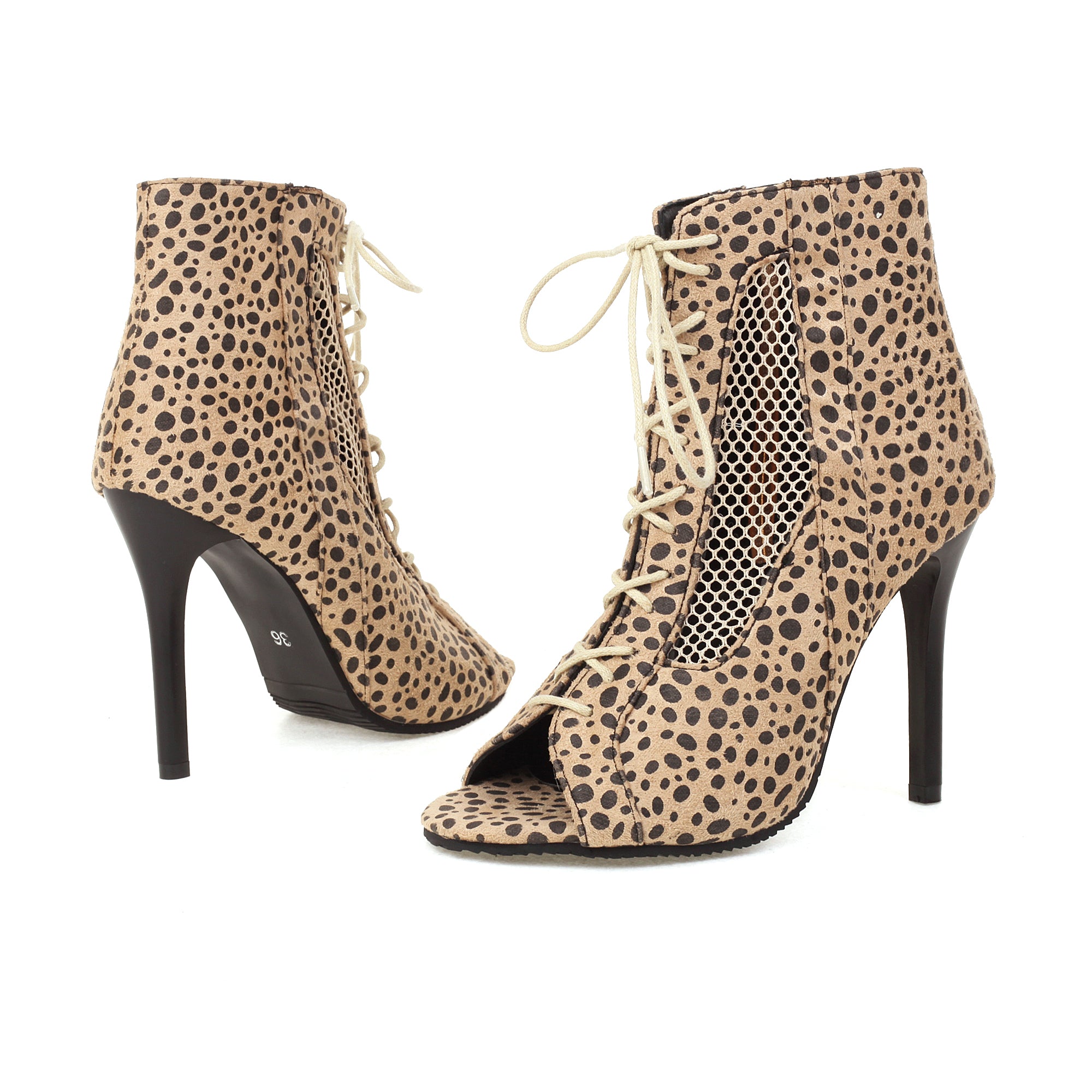Bigsizeheels Roman Gladiator Lace-Up Heeled Sandals - Leopard best oversized womens heels are from bigsizeheel®