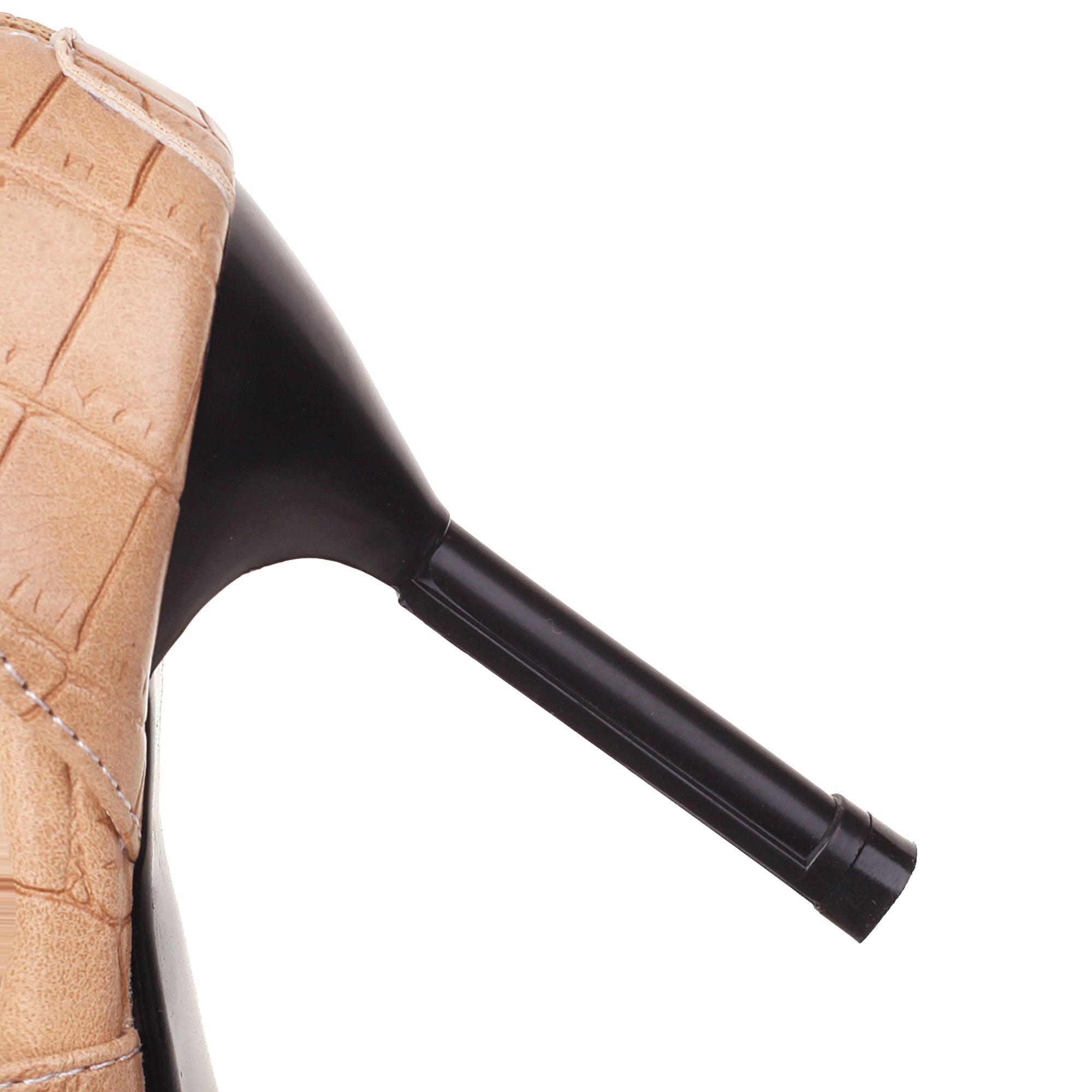 Bigsizeheels Cross Strap Pointed Toe Stiletto Heels Sandals - Apricot best oversized womens heels from  bigsizeheel®