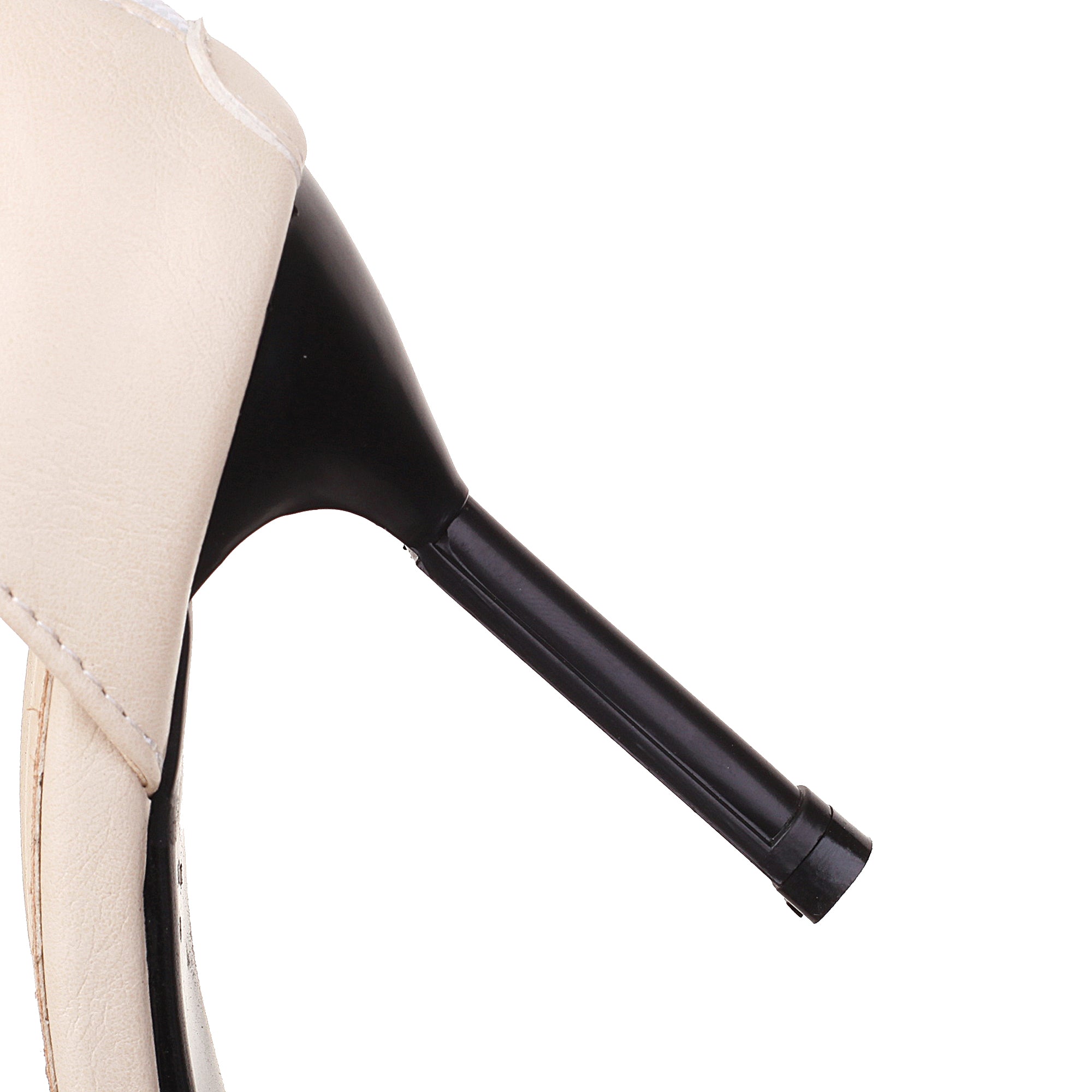 Bigsizeheels Cutout Mesh Ankle Strap High Heel Sandals - Beige best oversized womens heels from bigsizeheel®