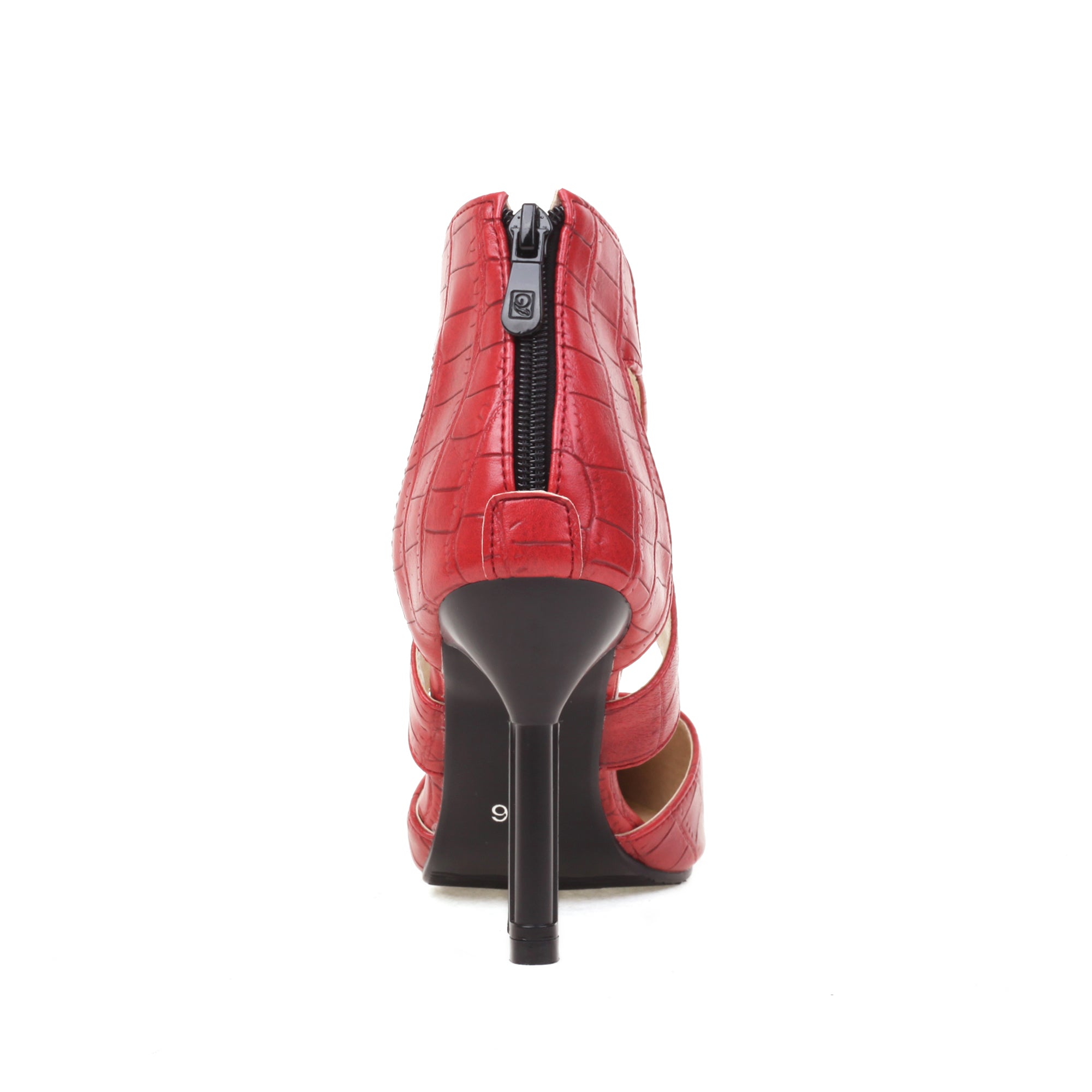 Bigsizeheels Cross Strap Pointed Toe Stiletto Heels Sandals - Red best oversized womens heels from bigsizeheel®