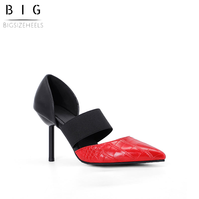 Bigsizeheels Pointed slip-on stilettos - Red freeshipping - bigsizeheel®-size5-size15 -All Plus Sizes Available!