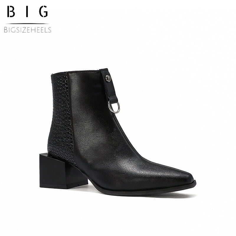 Bigsizeheels Sexy back zipper ankle boots - Black freeshipping - bigsizeheel®-size5-size15 -All Plus Sizes Available!