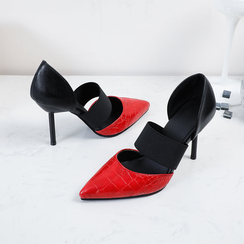 Bigsizeheels Pointed slip-on stilettos - Red freeshipping - bigsizeheel®-size5-size15 -All Plus Sizes Available!