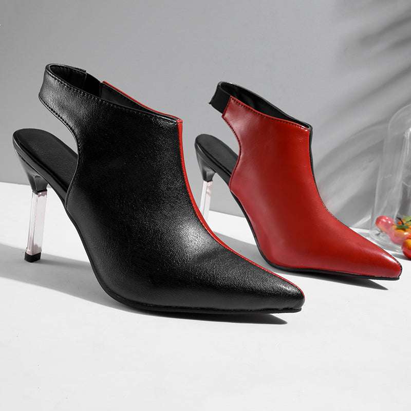 Bigsizeheels Pointy double color stilettos - Black/Red freeshipping - bigsizeheel®-size5-size15 -All Plus Sizes Available!
