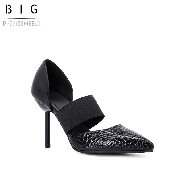 Bigsizeheels Pointed slip-on stilettos - Black freeshipping - bigsizeheel®-size5-size15 -All Plus Sizes Available!
